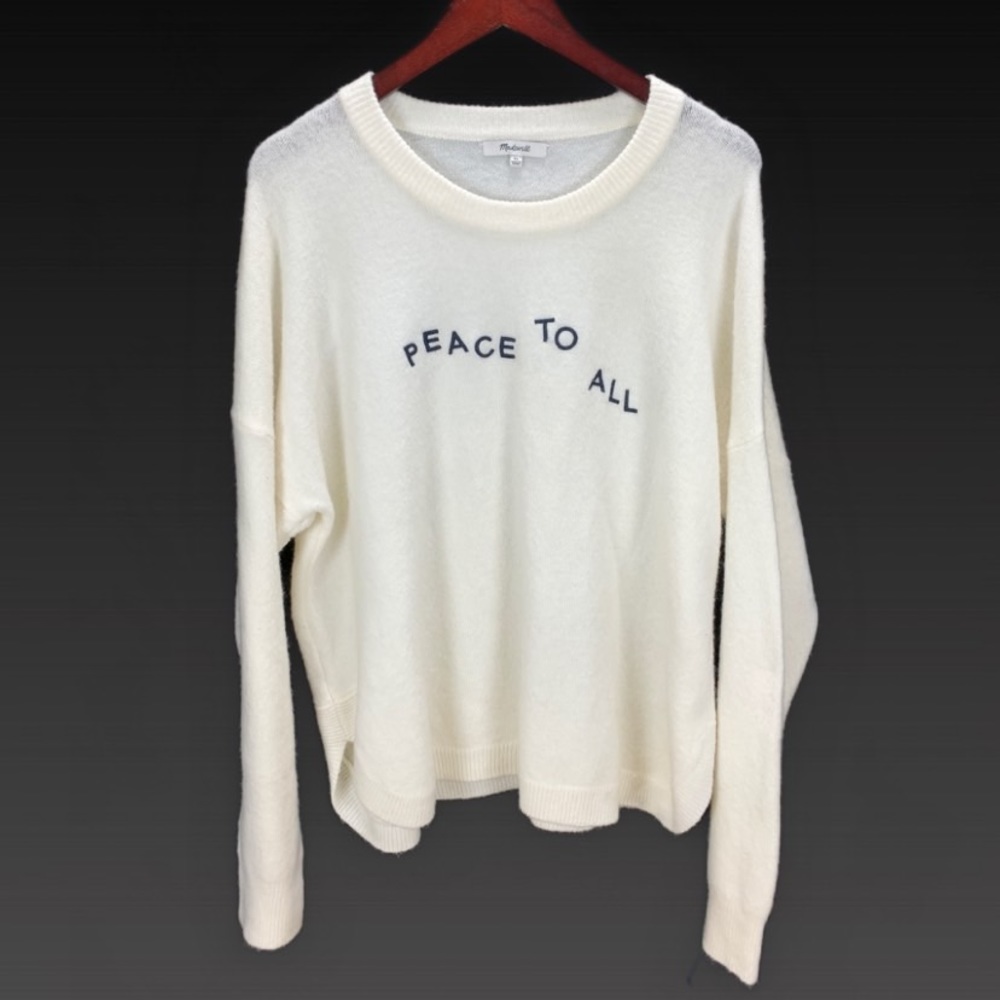 Madewell Peace To All Off white Sweater Size XL